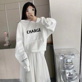 2021新款oversize不起球落肩卫衣男女学生款 大码连帽胖mm宽松秋冬加绒加厚外套