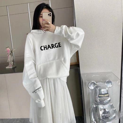 2021新款oversize不起球落肩卫衣男女学生款 大码连帽胖mm宽松秋冬加绒加厚外套 商品图0