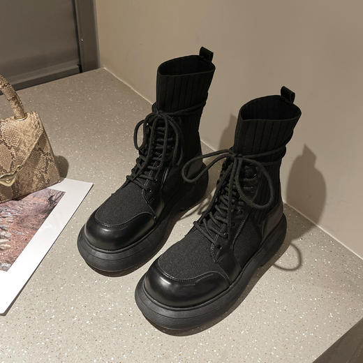 马丁靴 | 2021年秋季新款袜子靴女士英伦风炸街短靴女休闲女靴 商品图5