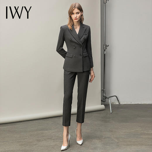 IWY/高端灰色西装套装女气质售楼部秋冬上班工作服置业顾问女装职业装CP11117 商品图2