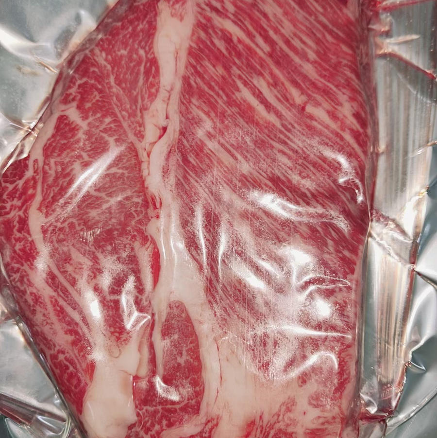 【北京包邮】澳洲和牛9 级雪花牛上脑切片500g左右/包*2包 约12片肉