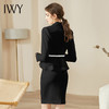 IWY/时尚黑色西装半裙女名媛气质小香风售楼部工作服秋季长袖商务正装CS936黑色 商品缩略图3