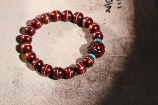 XYZT0247°高品质印度小叶紫檀（搭招财貔貅）9mmx10mmx18粒 商品图2