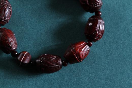 XYZT0288°紫檀手雕竹节/紫檀瓜棱双色珠 1.9cm*1.6cm*9粒 商品图3