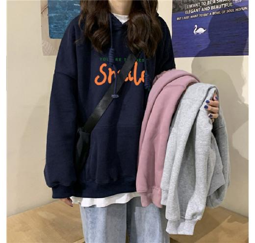 国潮牌ins美式卫衣女宽松oversize设计感小众chic秋冬季加绒外套 商品图3