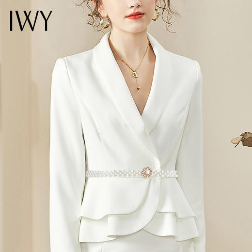 IWY/白色高端名媛职业装套装女小香风气质时尚小西装套裙美容院工作服CS936 商品图4