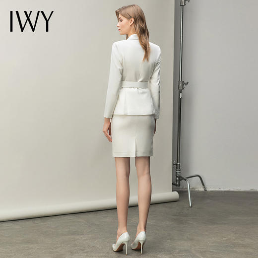 IWY/高端气质白色西装套裙女英伦风韩版时尚秋冬休闲西服职业装工作服 C10348+S10343 商品图3