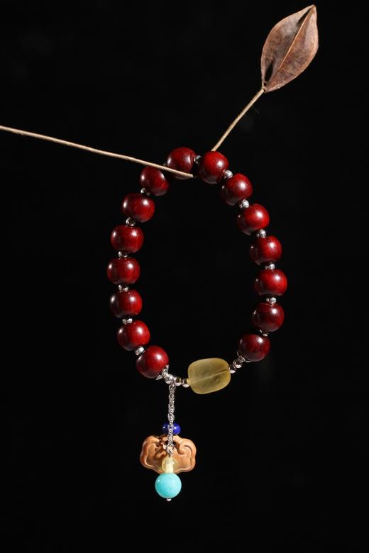 XYZT0248°小叶紫檀（搭老山如意锁）8mmx10mmx15粒 商品图0