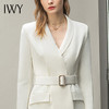 IWY/白色西装正装连衣裙秋冬工作服气质女神范名媛高端主持人职业套裙Q11112白 商品缩略图4