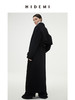HIDEMI 黑色分体斗篷两件套美利奴羊毛双面呢长款大衣 商品缩略图3