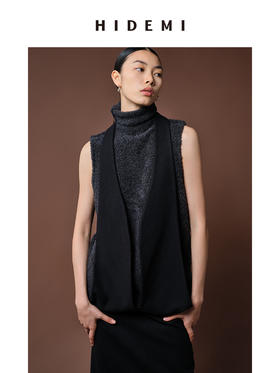 HIDEMI 美利奴圈圈羊毛堆领背心
