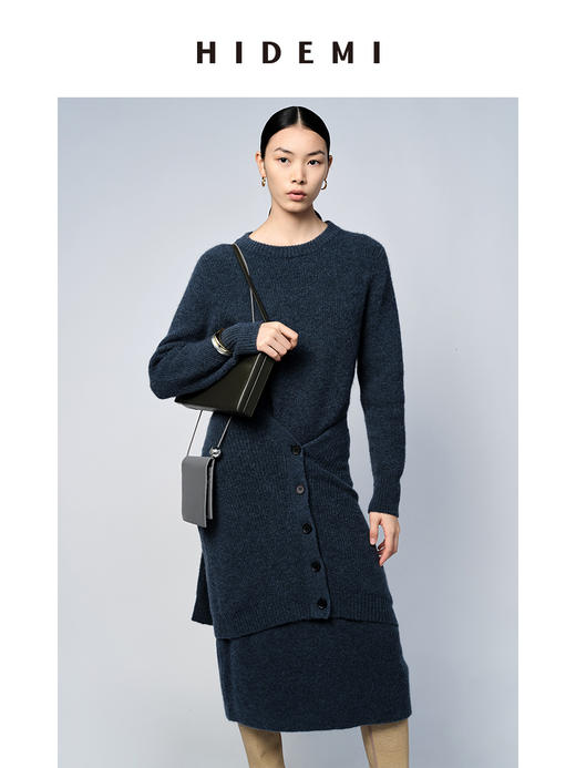 HIDEMI 琥珀蓝羊驼绒套装 毛衣/半身裙 商品图10
