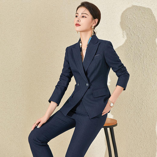 高端职业西装套装女春秋小个子气质女神范时尚西服正装经理工作服 商品图0