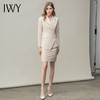 IWY/高端职业半裙气质女神范时尚杏色长袖西装套装秋冬小香风名媛正装CS10407米白 商品缩略图2
