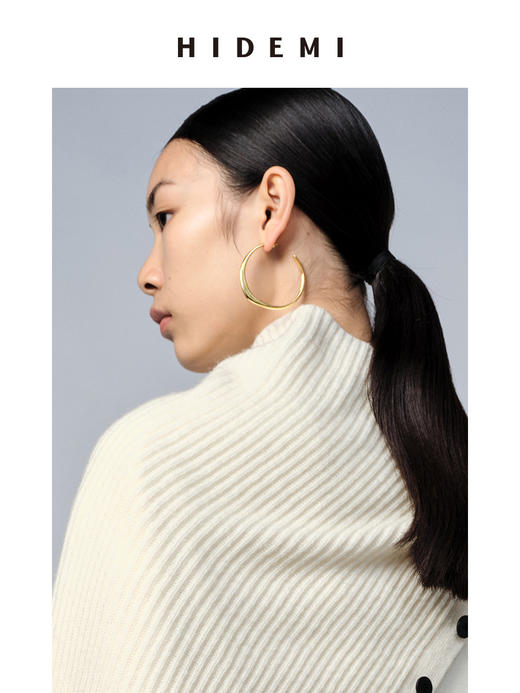 HIDEMI 简约不规则圆弧形耳环 小号/中号/大号 商品图13