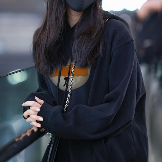 RELIFE 连帽卫衣女春秋薄款宽松韩版ins潮美式卡通小熊印花上衣女 商品图3