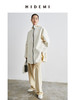 HIDEMI 奶油乳白连帽拉链式简约廓形中长款双面呢大衣 商品缩略图2