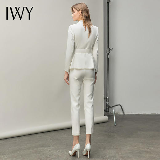 IWY/时尚主持人西服套装女讲师工作服名媛白色职业装播音艺考ol正装C10348+P10343白色	C10348+P10343白色 商品图3