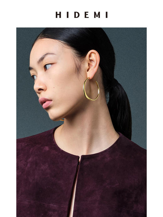 HIDEMI 简约不规则圆弧形耳环 小号/中号/大号 商品图12