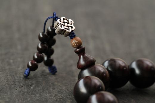 XYZT0030°金星高密紫檀（搭925银中国结）1.8cmx13粒 商品图5