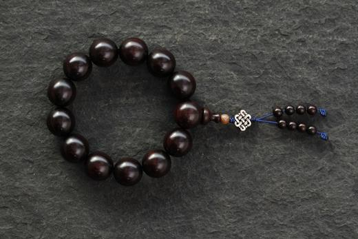 XYZT0030°金星高密紫檀（搭925银中国结）1.8cmx13粒 商品图2