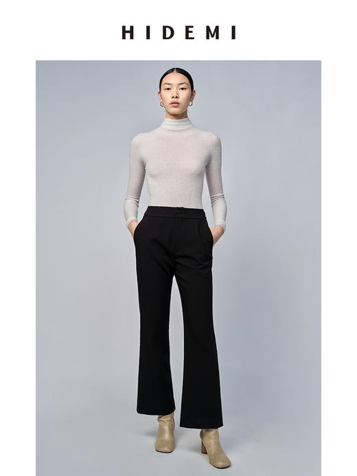 HIDEMI 美利奴超细羊毛无缝一体式云朵高领打底上衣 商品图1