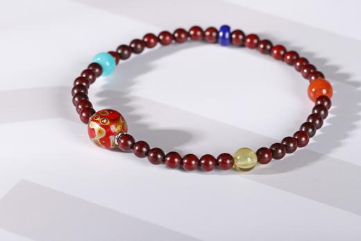 DQ0138°紫檀&漆珠*青金*天河石*南红*琥珀4mmx38粒 商品图0