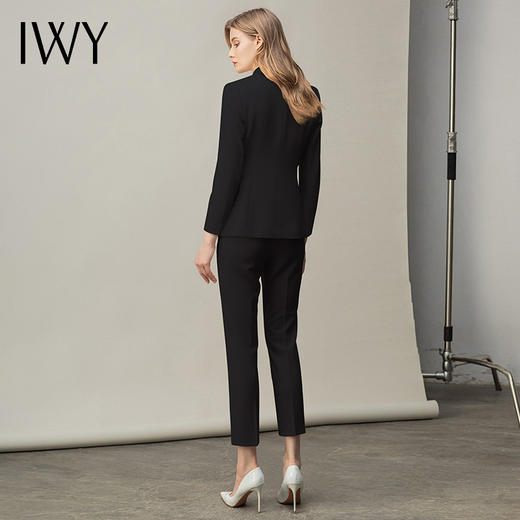 IWY/高端西服职业装时尚英伦风女秋冬总裁西装套装黑色商务正装工作服CP10407黑色 商品图3