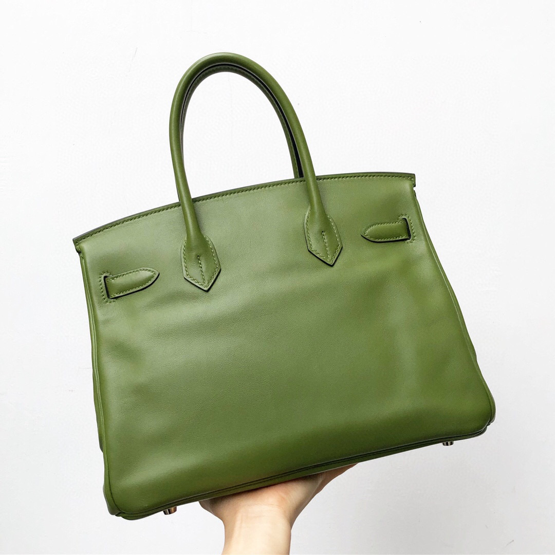 hermes爱马仕茴香绿swift皮birkin30