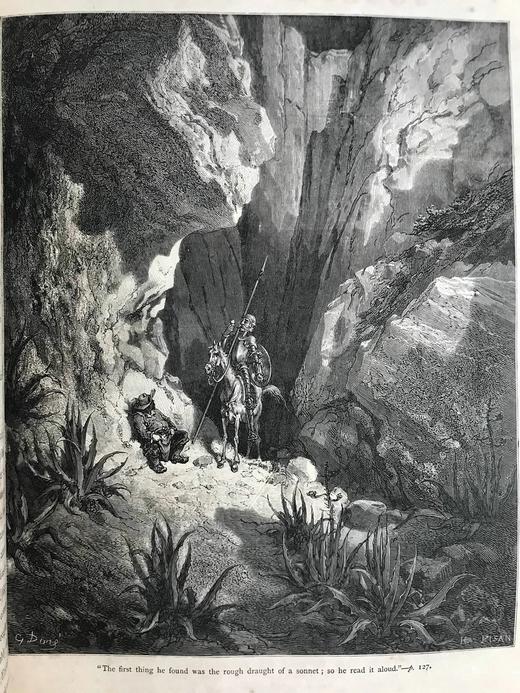 约19世纪后期 堂吉诃德 多雷百余幅经典版画插图 漆布精装大16开 商品图7