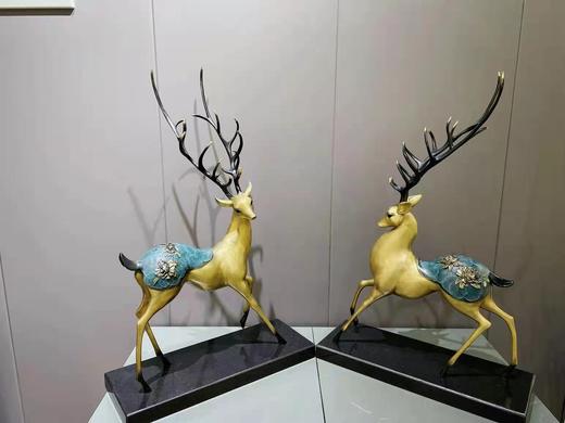 纯铜雕花对鹿 摆件 铜 鹿 轻奢 现代 商品图3