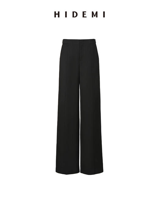 HIDEMI 简约腰部纽扣可调节设计感宽松长裤 商品图0