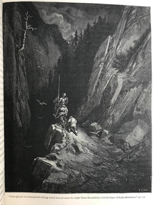 约19世纪后期 堂吉诃德 多雷百余幅经典版画插图 漆布精装大16开 商品图8