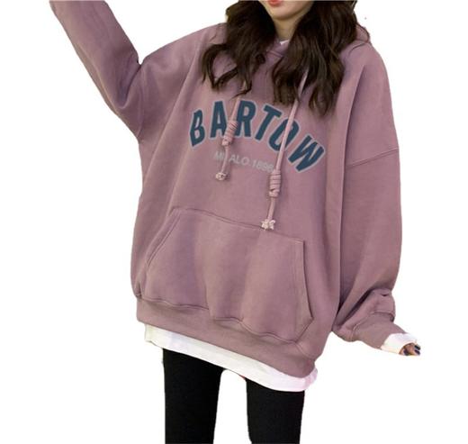 oversize加绒卫衣女ins秋冬季新款韩版宽松学生连帽套头外套女潮 商品图4