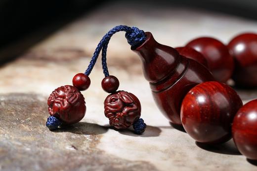 XYZT0226°多星老料印度小叶紫檀+吸财象18mm×12粒 商品图4