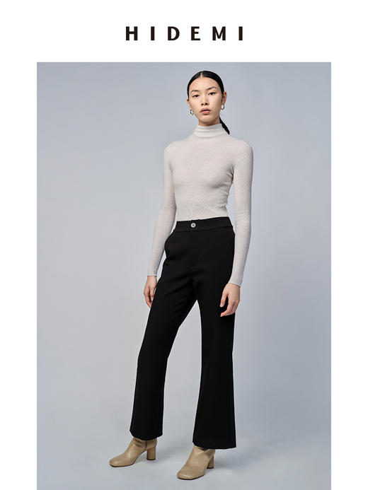 HIDEMI 美利奴超细羊毛无缝一体式云朵高领打底上衣 商品图2