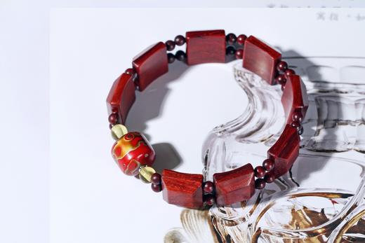 DQ0130°印度小叶紫檀+大漆珠6mmx15mmx8粒 商品图1