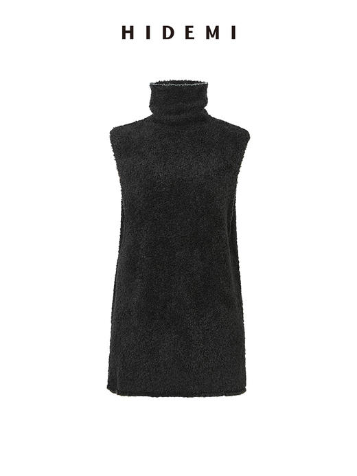 HIDEMI 美利奴圈圈羊毛堆领背心 商品图3