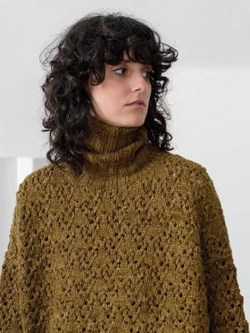 high-neck lacy sweater