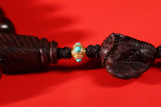 DQ0201-1吉象·车挂手持12x13mmx26粒小叶紫檀&非遗大漆珠 商品图4