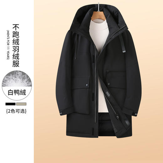【新款DX】大依优型冬季新款加肥加大羽绒服白鸭绒中长款外套休闲胖子大码男休闲宽松 商品图5