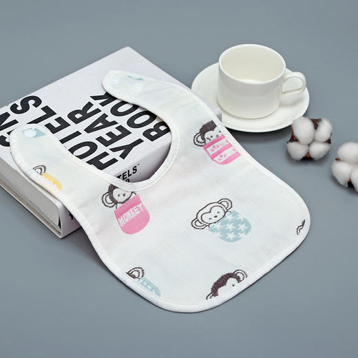 【甄选好棉 3条装】U型围嘴A类六层纯棉婴童幼儿园口水巾围嘴纱布吸水透气轻薄 商品图6