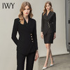 IWY/高端西服职业装时尚英伦风女秋冬总裁西装套装黑色商务正装工作服CP10407黑色 商品缩略图4