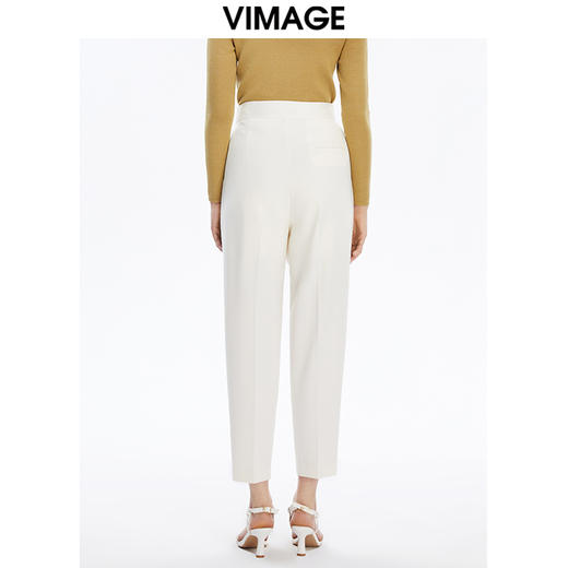 VIMAGE纬漫纪秋季新款纯色通勤显瘦简约裤子V1605220 商品图4