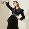 IWY/时尚高端黑色阔腿裤职业西装套装女秋冬商务总裁宴会正装工作服OL213199C1+P2 商品缩略图1