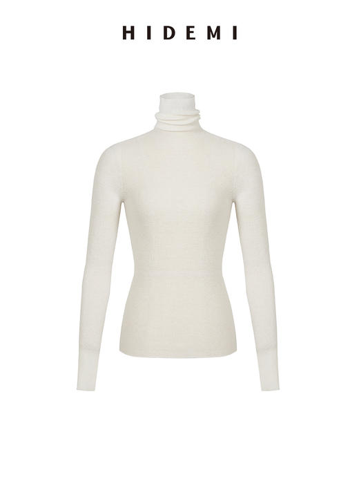 HIDEMI 美利奴超细羊毛无缝一体式云朵高领打底上衣 商品图8