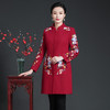 上海旗袍厂ZY-Y1228冬季新款毛呢刺绣花立领大衣妈妈装女装气质风衣外套 商品缩略图5