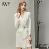 IWY/白色西装正装连衣裙秋冬工作服气质女神范名媛高端主持人职业套裙Q11112白 商品缩略图0