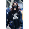 【2021时尚新款 百搭韩版小熊卫衣 】欧阳娜娜同款小熊卫衣女连帽黑色帽衫韩版宽松春秋薄款长袖上衣潮 商品缩略图2