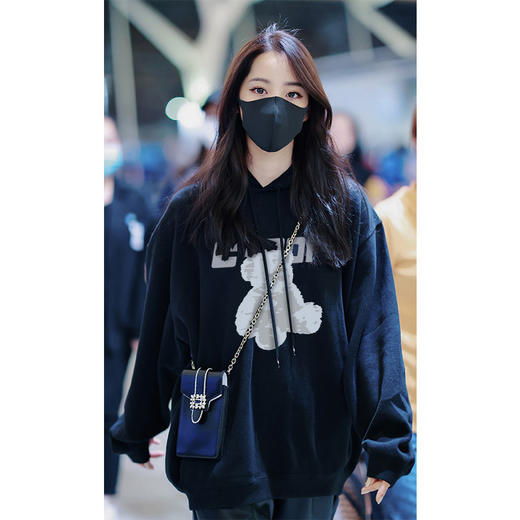 【2021时尚新款 百搭韩版小熊卫衣 】欧阳娜娜同款小熊卫衣女连帽黑色帽衫韩版宽松春秋薄款长袖上衣潮 商品图2